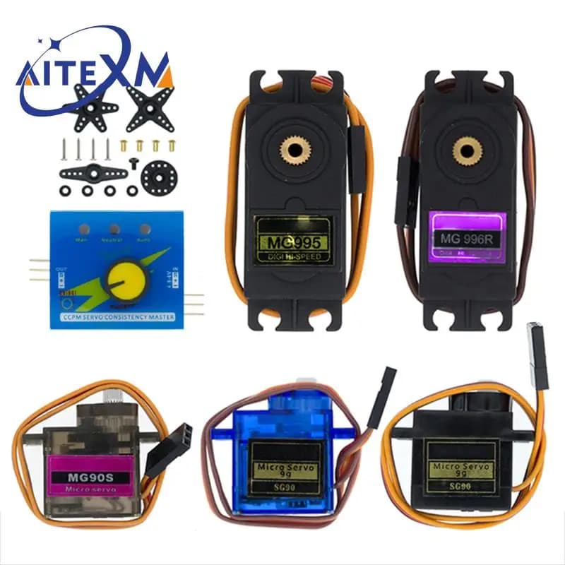 Elettronica intelligente Rc Mini Micro Classic Servo Tester SG90 MG90S MG995 MG996 Ingranaggio in plastica per Arduino Modello Elicottero Barca FAI DA TE