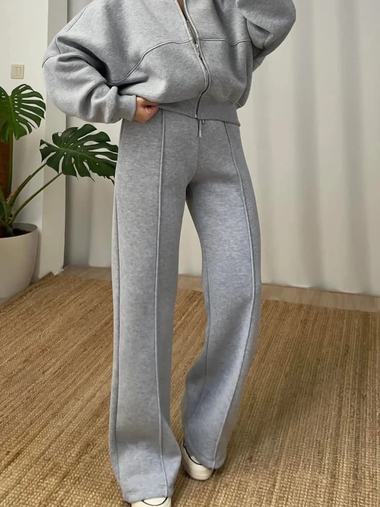 New autumn spring women's suit with zipper and casual trousers casual women's sports suit set of 2 pieces women's dresses