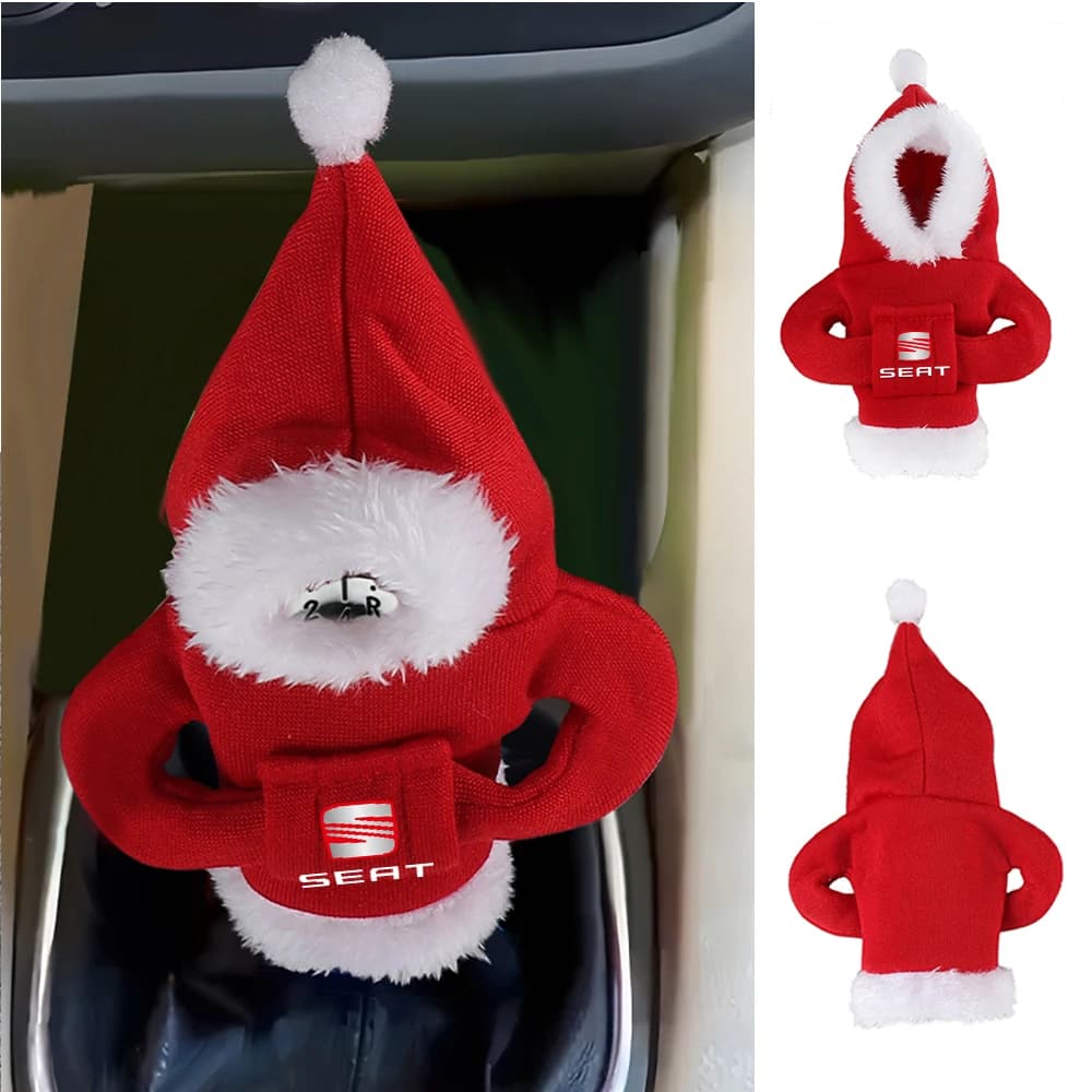 Christmas Hoodie Car Gear Shift Handle Sweatshirt Auto Decoration For SEAT Ibiza 6l 6j Mk1 Mk2 Mk3 Cupra FR Racing Altea Cover