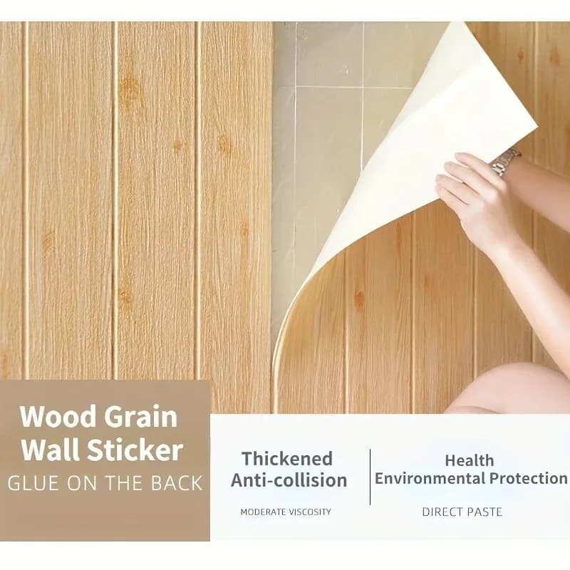Wall decal 3D wood foam self-adhesive DIY 35X35 cm waterproof and moisture resistant ceiling bedroom kitchen wallpaper