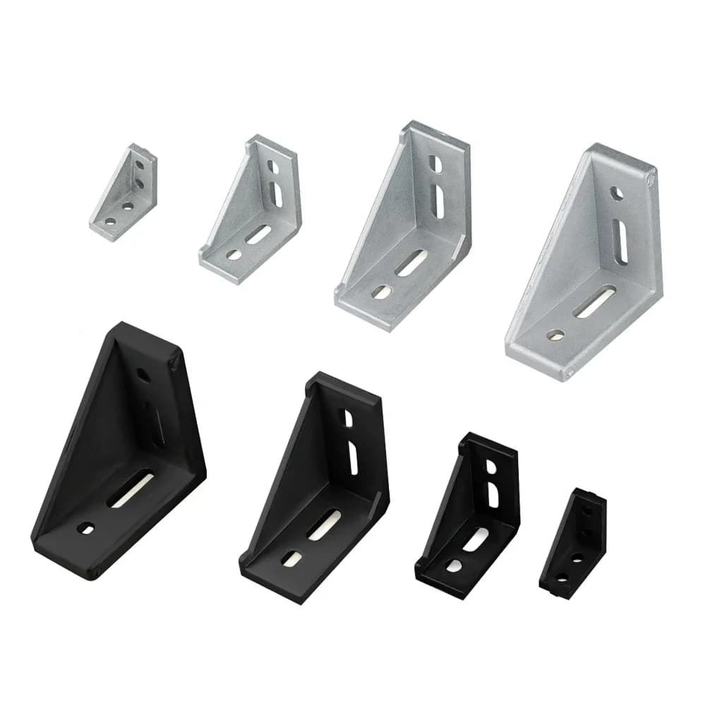 8 Pz/lotto 2040 3060 4080 Angolo di Montaggio Angolo di Alluminio L Staffa di Fissaggio del Connettore per Profilo In Alluminio CNC Parti Della Stampante 3D