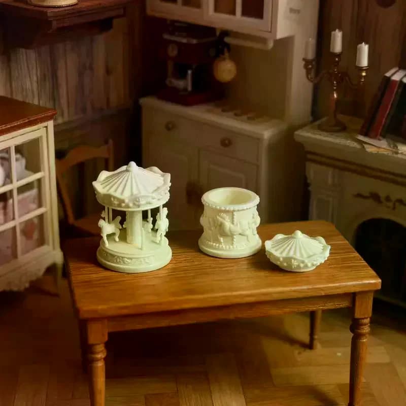 1 pz casa delle bambole in miniatura carosello mini scatola di immagazzinaggio modello accessori per la casa delle bambole arredamento bambini giochi di imitazione giocattoli regalo