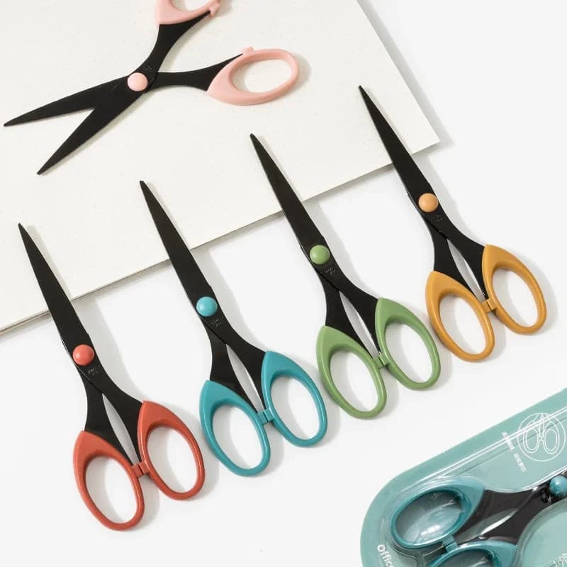 Morandi Color Scissor Lama in acciaio inossidabile Taglierina dal design sicuro per diario d'arte Album Cancelleria artigianale Materiale scolastico per ufficio