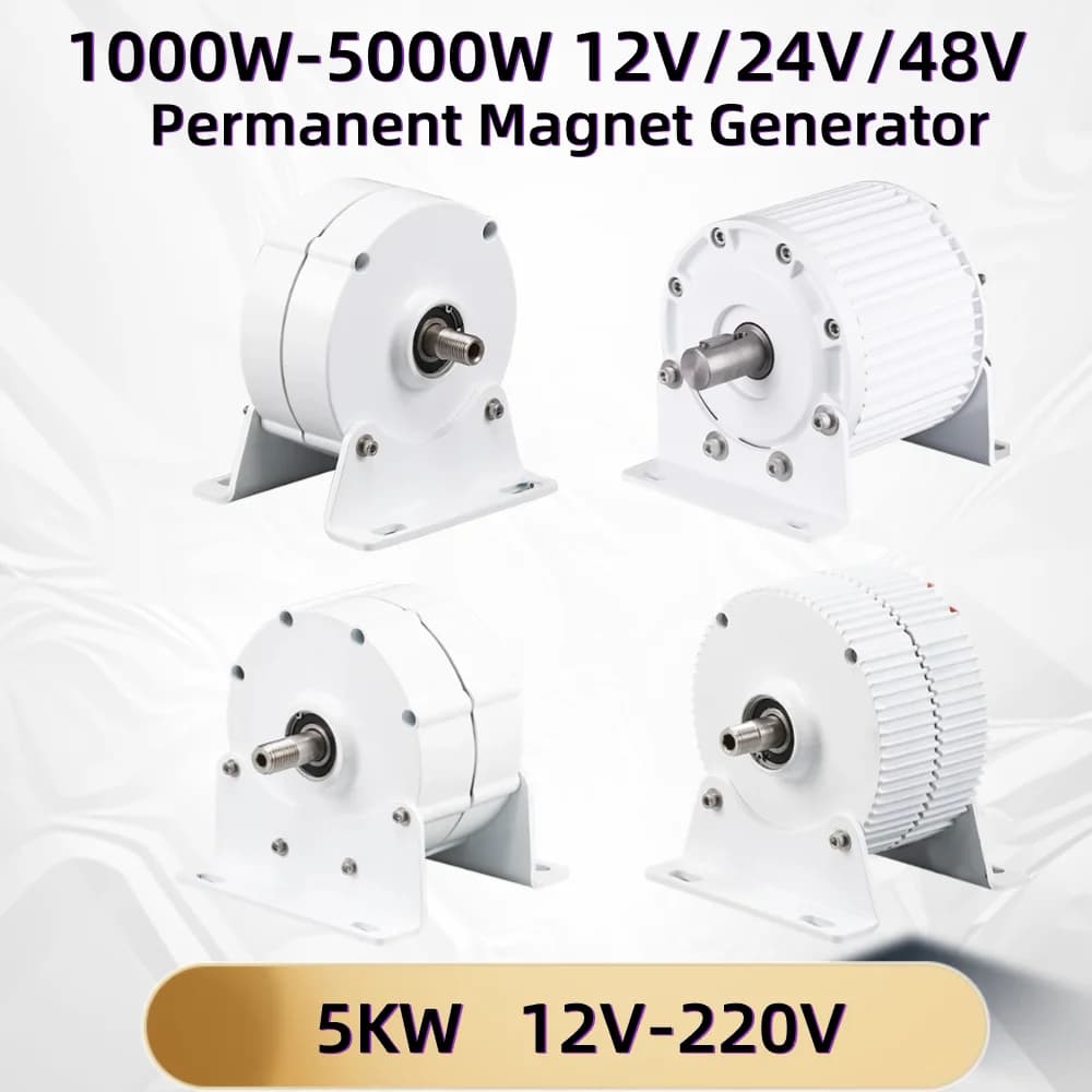 Generatore a magneti permanenti da 1000 W a basso numero di giri 12 V 24 V 48 V 96 V 120 V 220 V Alternatore in terre rare per turbina eolica 2000 W 3000 W 5000 W 5KW