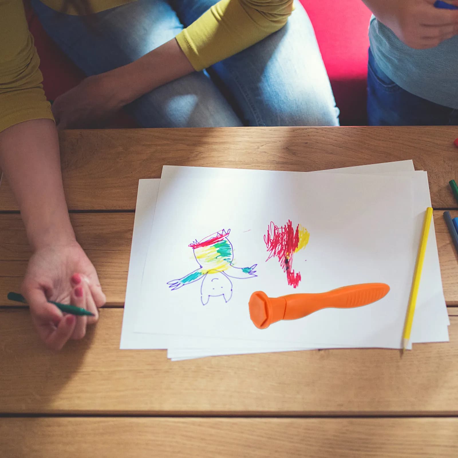 4 timbri in gomma con piccoli motivi geometrici, facili da usare per bambini, per pittura, disegno creativo, arte, artigianato, strumenti per l'educazione precoce