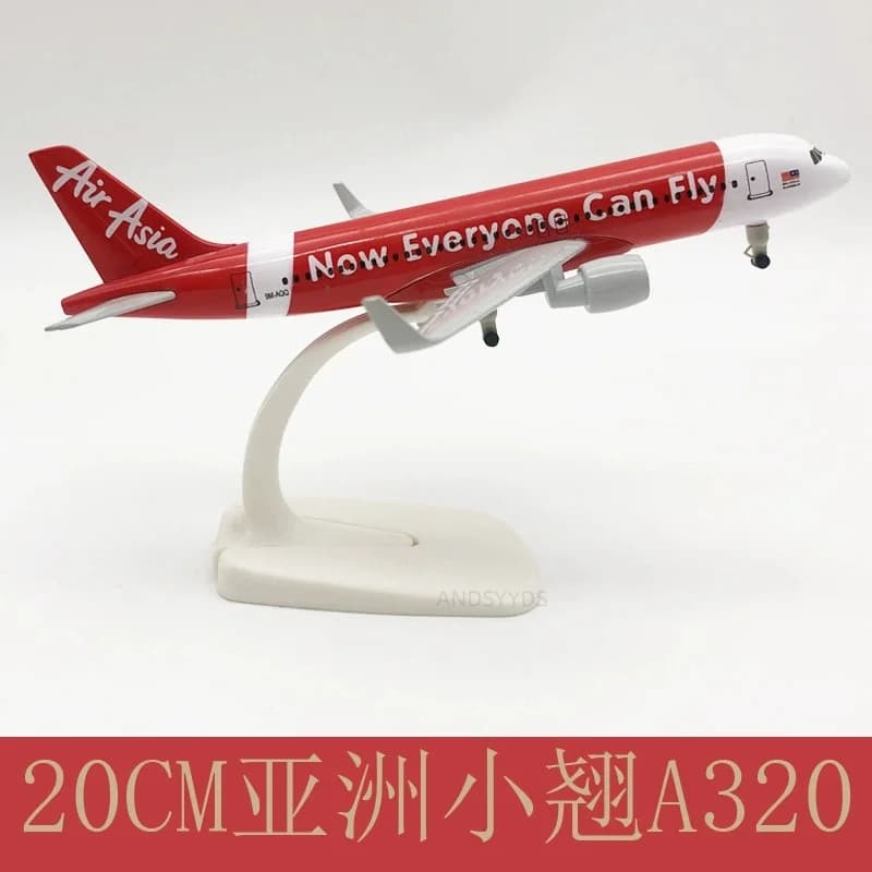 Modellino in Metallo Pressofuso dell'Aereo A320 di Red Air Asia Airlines, 20cm, Replica in Lega, Souvenir, Collezione Hobby, Giocattolo per Bambini