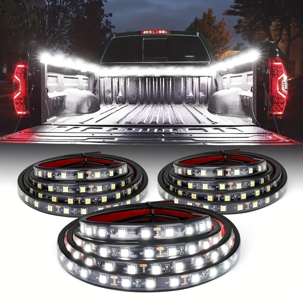 Striscia luminosa per letto camion a LED bianca 2in1 3in1 150 cm con fusibile a lama interruttore on/off per camioncino da carico SUV RV lampada decorativa per barca
