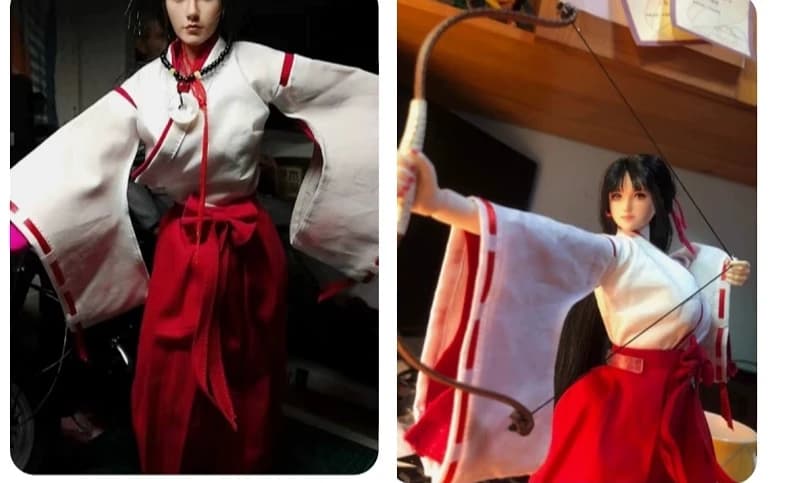 NRTOYS 1/6 Figura di Azione Femminile NR20 Strega Include Zoccoli Arco Freccia Kimono Miko Vestito Set per 12 "jiaou bambola 1/6 Hottoys Corpo
