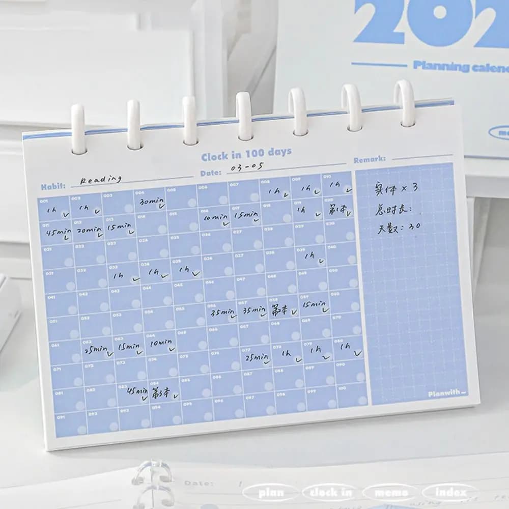 Calendario da Tavolo 2025 a Forma di Fungo, Calendario Giornaliero e Mensile con Pianificazione, Agenda e Organizer