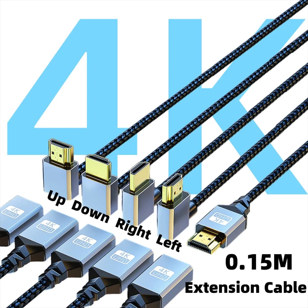 Extension cable UHD 4K from 15 cm on/down/left corner/destro Extension cable male-female HD adapter for laptop PC Xbox PS4 Monitor HDTV