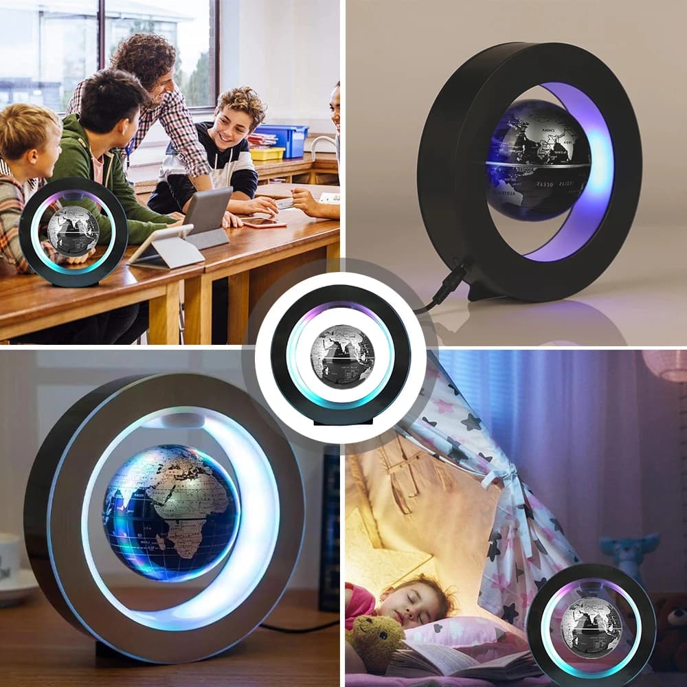 Magnetic levitation rotating globe LED lamp Floating ground lamp Modern tableside decoration for desk for home office ambient lighting
