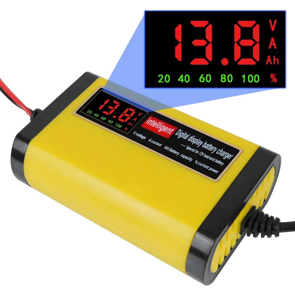 Caricabatterie per auto con carica rapida intelligente da 2A Caricabatterie per batterie al piombo AGM GEL a 3 fasi