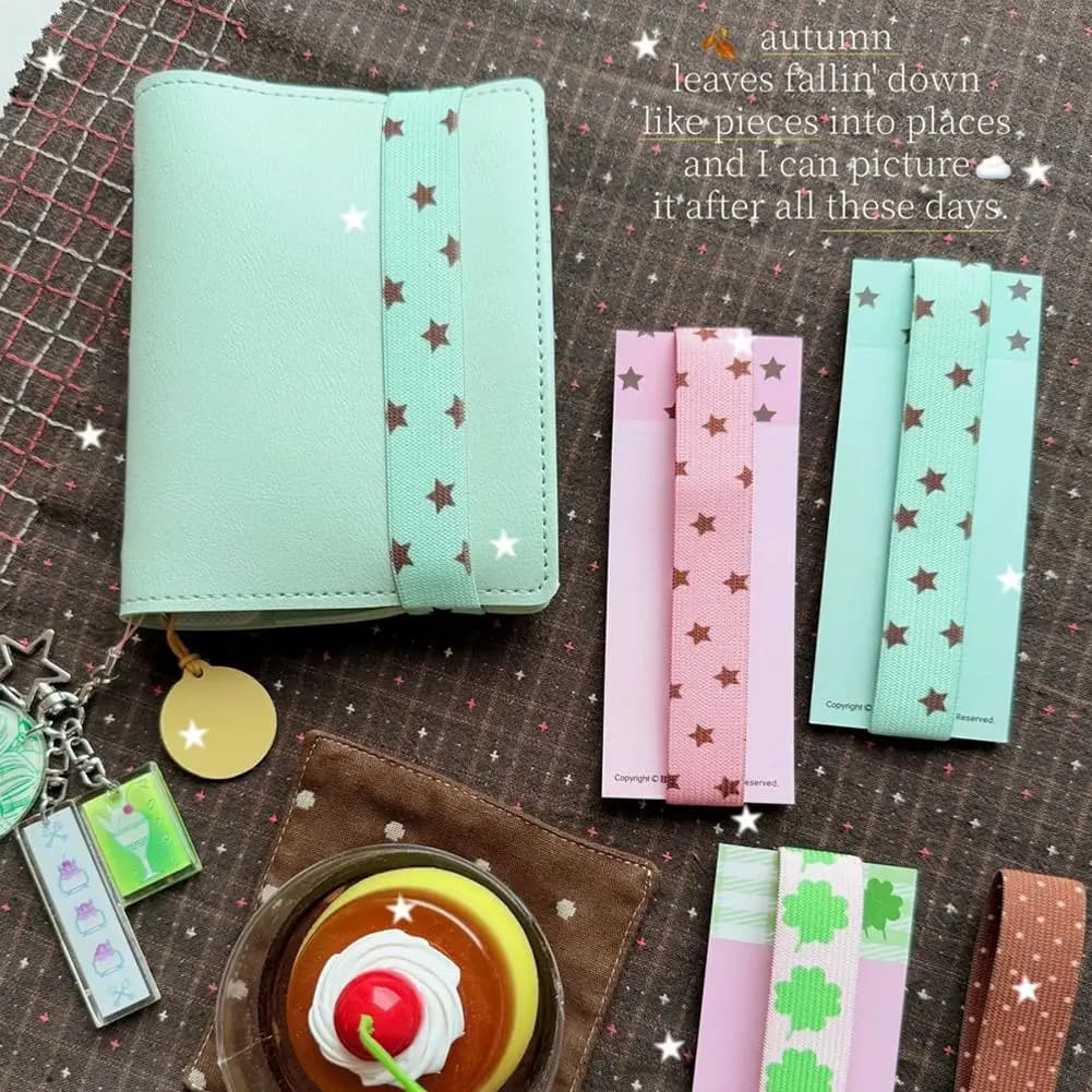 Cinghie regolabili per notebook, fascia elastica in nylon, corda decorativa fai-da-te per accessori di archiviazione per agenda/diario A5 A6 B6