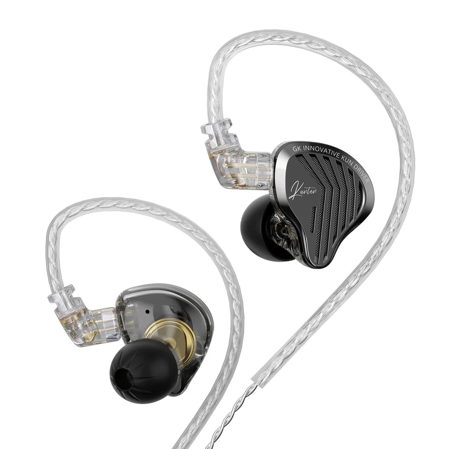 GK KUNTEN Metal earphone HiFi In-Ear with 2 pin 3.5 mm removable cable with C type microphone for music and games KZ