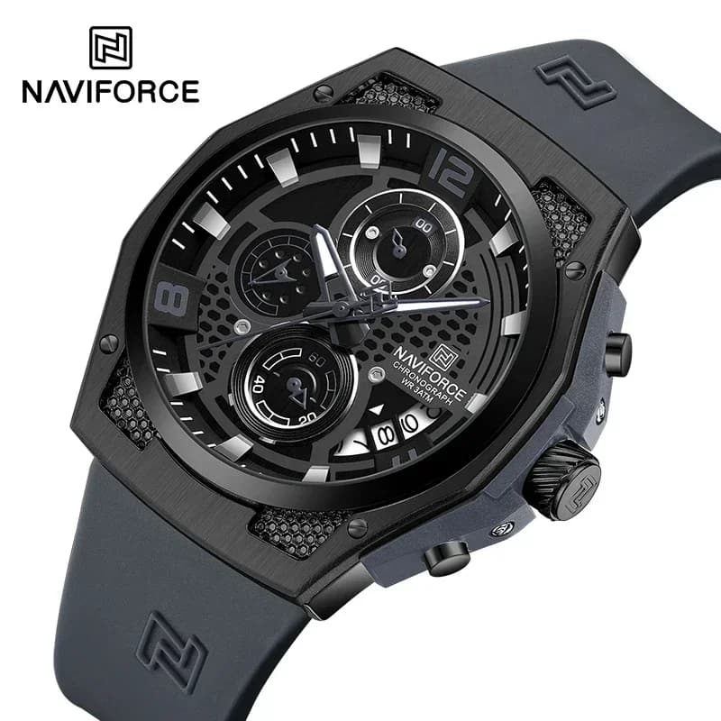 NAVIFORCE NF8051T Luxury Design Men's Watches 30m Waterproof Military Sport with Date Quartz Wrist Watch with Silicone Strap