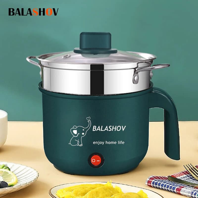 Mini fornello elettrico per la cucina di casa 2 persone Food Noodle Single/Double Layer multifunzione antiaderente Pan steam Cooking Machine