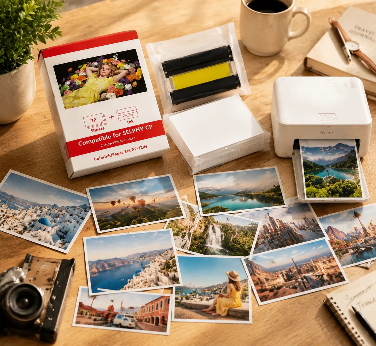 Canon SELPHY CP Instant Photo Printer Kit, Perfect for Travel, Birthday, Wedding Parties, DIY Scrapbooks, Family Albums, Baby