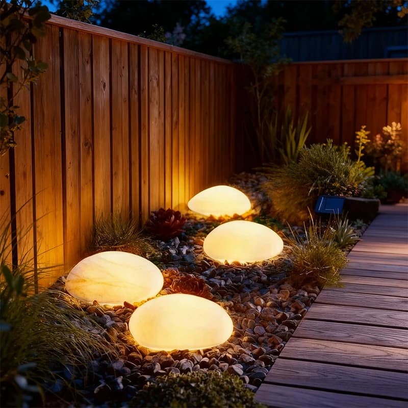 Solar Decorative Lamp Frosted Ground Lamp Outdoor Waterproof Portable Energy Saving Lantern Pebble Lawn Light Home Garden Lamp