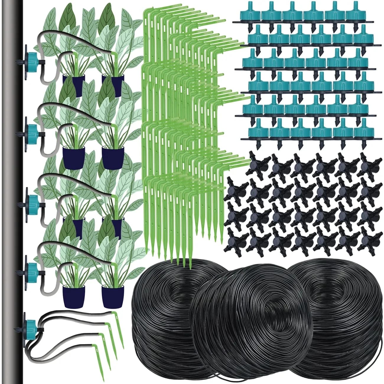 KESLA serra irrigazione a goccia 2 vie 3/5mm trasmettitore freccia a goccia sistema di irrigazione automatico per vaso pianta prato giardino 10/20set