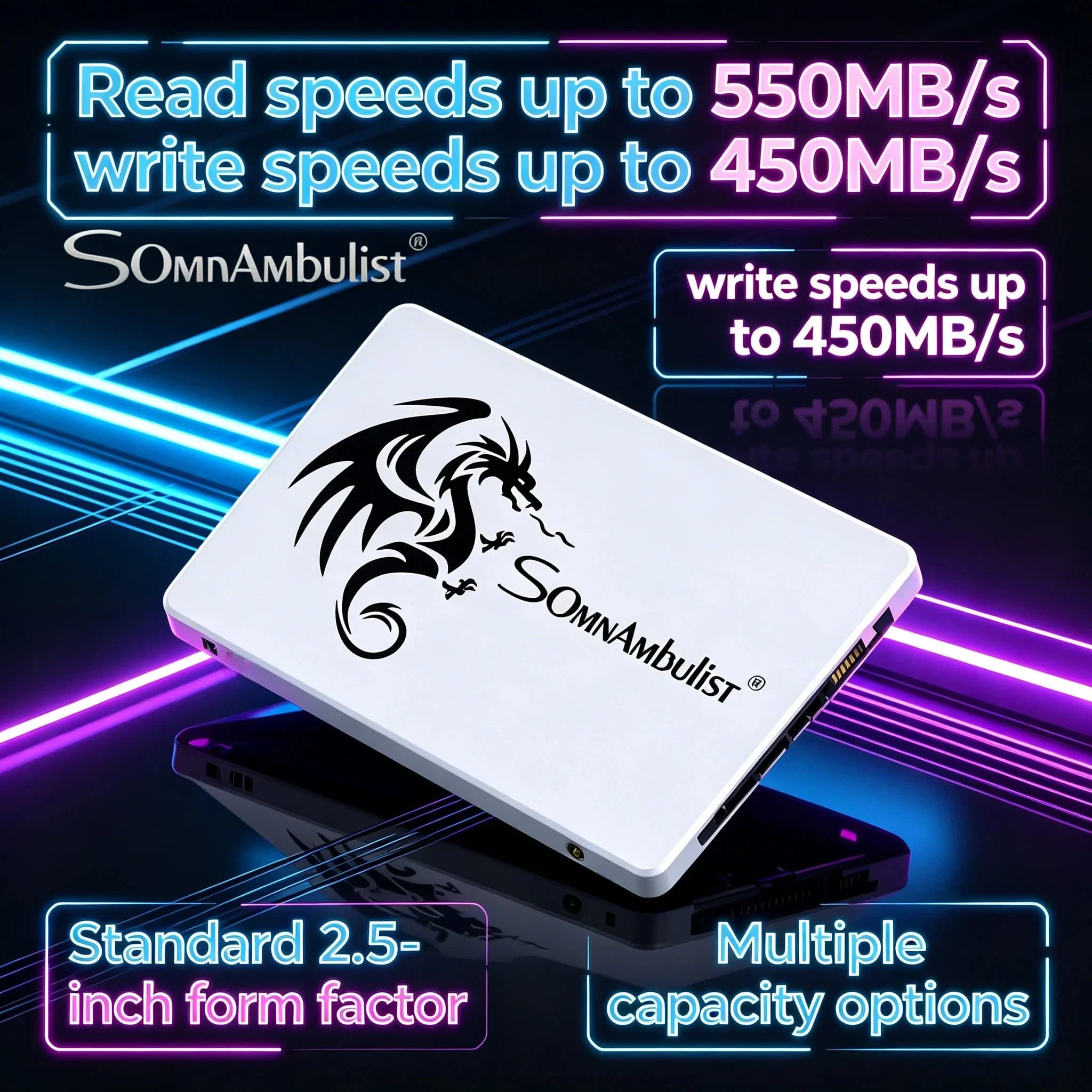 SomnAmbulist SATA3 SSD 2.5 Inch 60GB 128GB 256GB 512GB Solid State Drive for Laptop Desktop 120GB 240GB 480GB Internal Fast