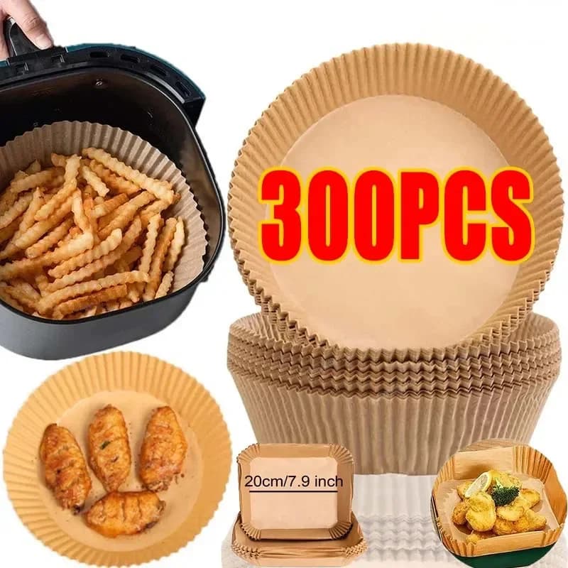 50/300PCS U.S. Air Fryer And Dropping Paper Lining Special Size Rolling Oven Cards for Cooking/Fishing Kitchen Accessories