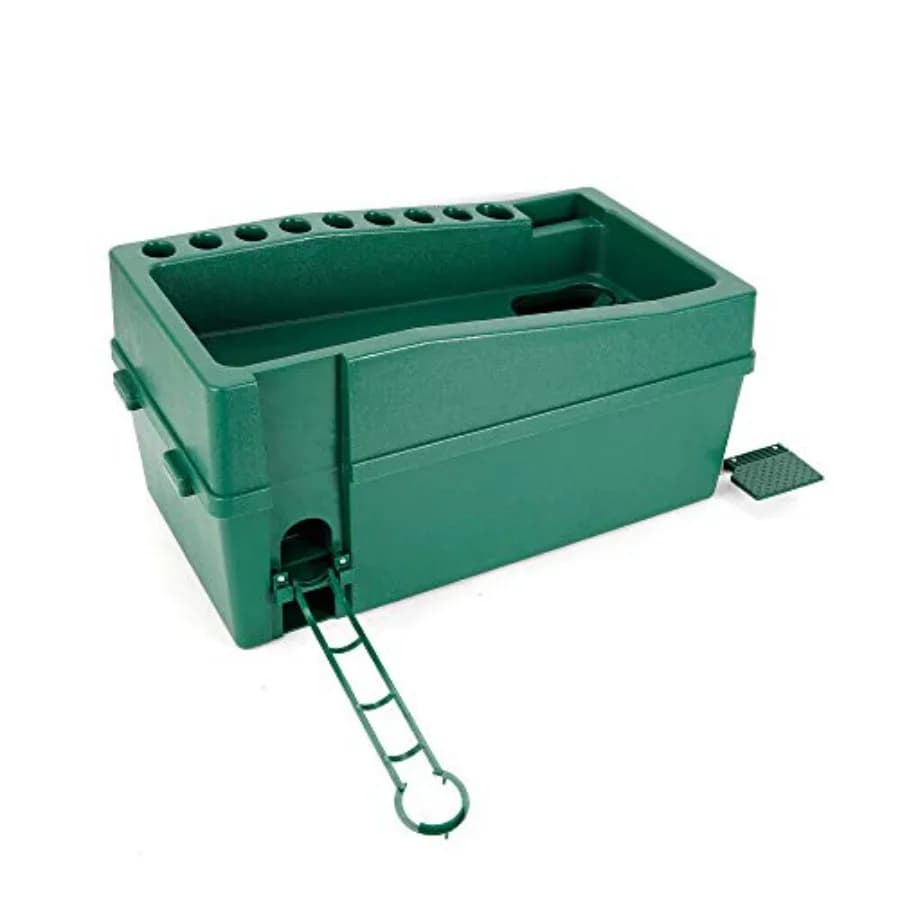 Distributore Automatico di Palline da Golf per 100 Palline, 9 Supporti per Mazze, Senza Elettricità, Ideale per Allenamento e Pratica Golf