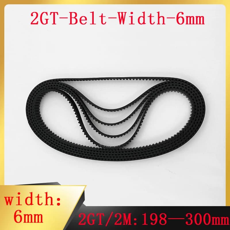 La cinghia dentata in gomma 2GT larghezza di banda sincrona ad anello chiuso 6mm perimetrale 198-300mm è adatta per stampanti 3D