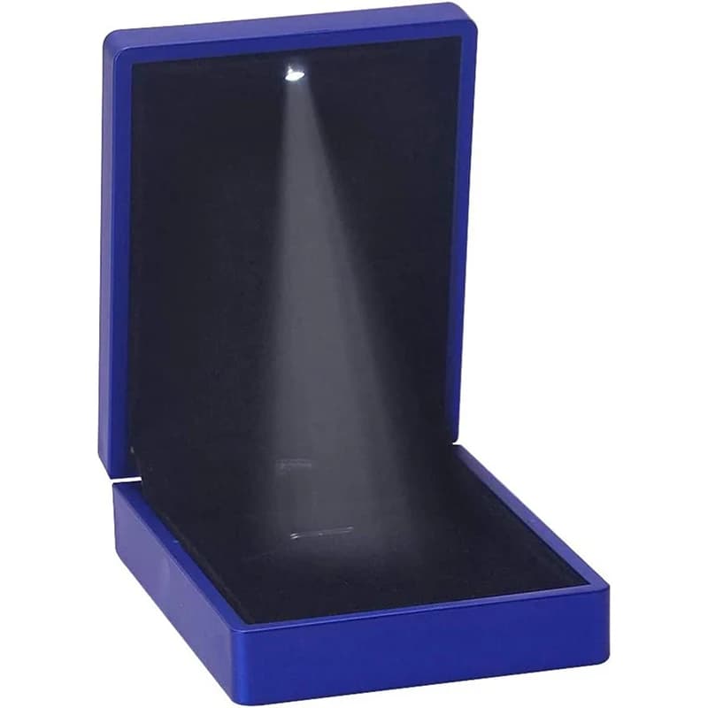 Scatola Portagioie di Alta Qualità con Luce LED per Anelli di Fidanzamento e Matrimonio Scatola per Gioielli di Festa di Compleanno Collana Espositore Confezione Regalo