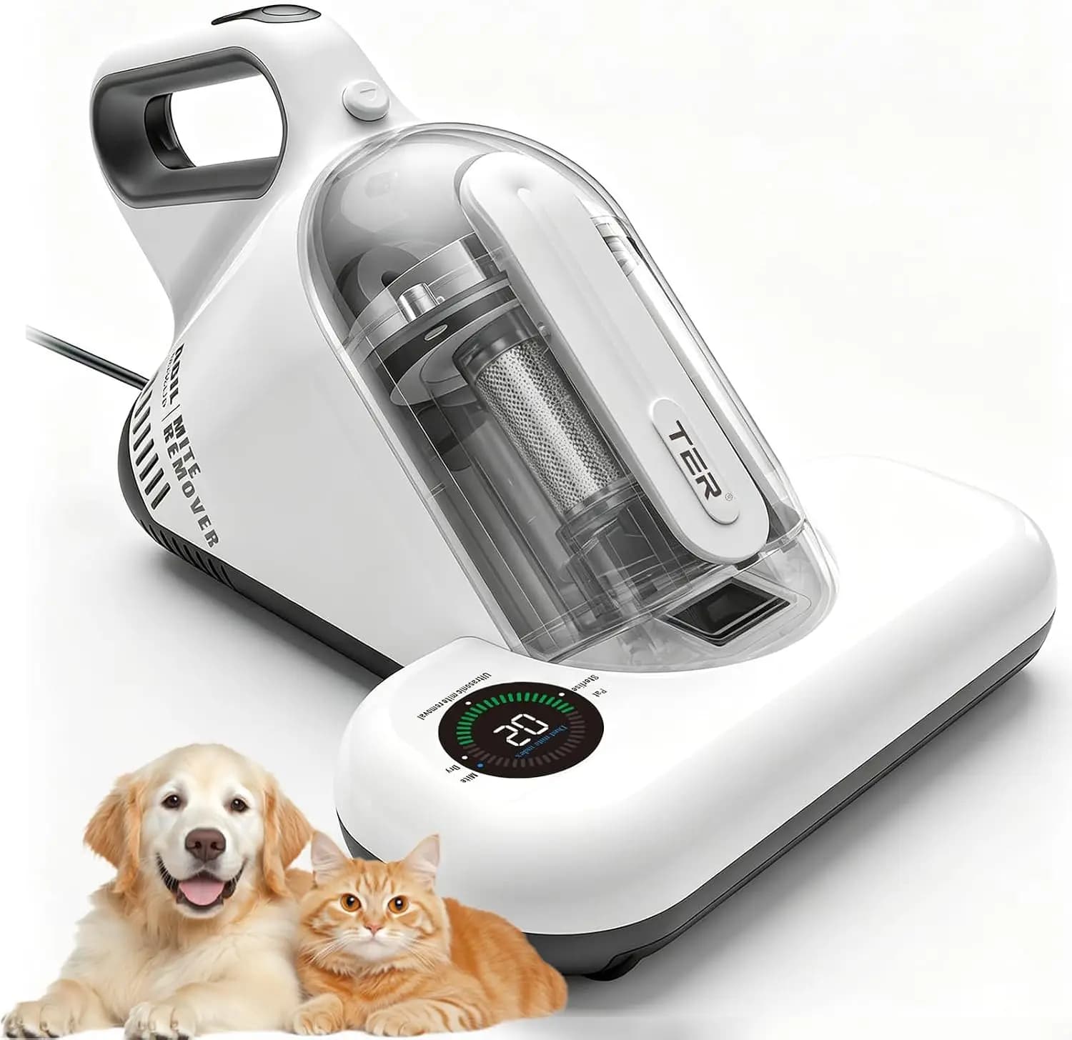 Smart Dust Sensor Bed Vacuum Cleaner, 16Kpa Suction & 35000 RPM, HEPA Filter, 5-in-1 Deep Cleaning for Mattress, Couch, Pet Hair (Corded)