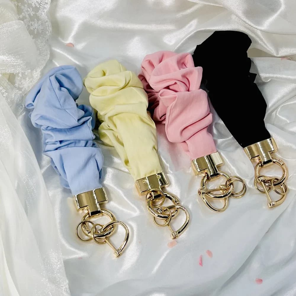 Stainless Steel Keyring, New Luxury Design, Multifunctional Elastic Ring in Fabric