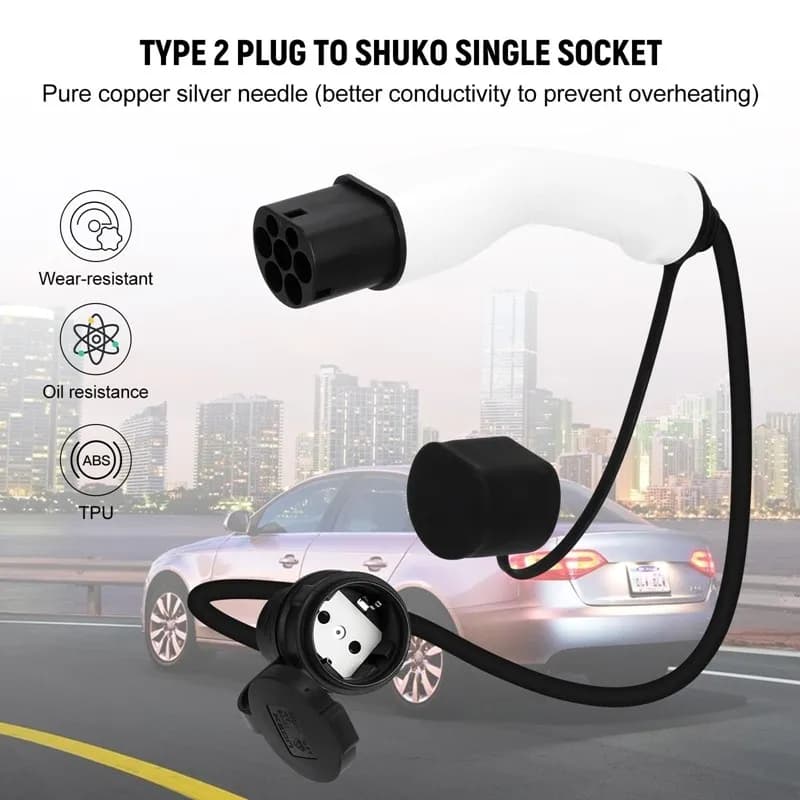 Exclusive Portable Type2 V2L for EV Conversion, Electric Vehicle Energy, for Open Camping, 16A 220V Schuko socket