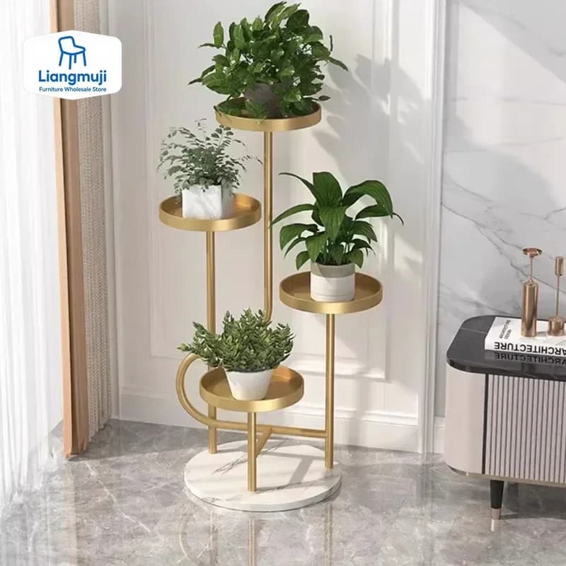 Multi-layer metal flower pot display for indoor balcony plants Shelf for plants Organizer Storage shelving Plantas Furniture