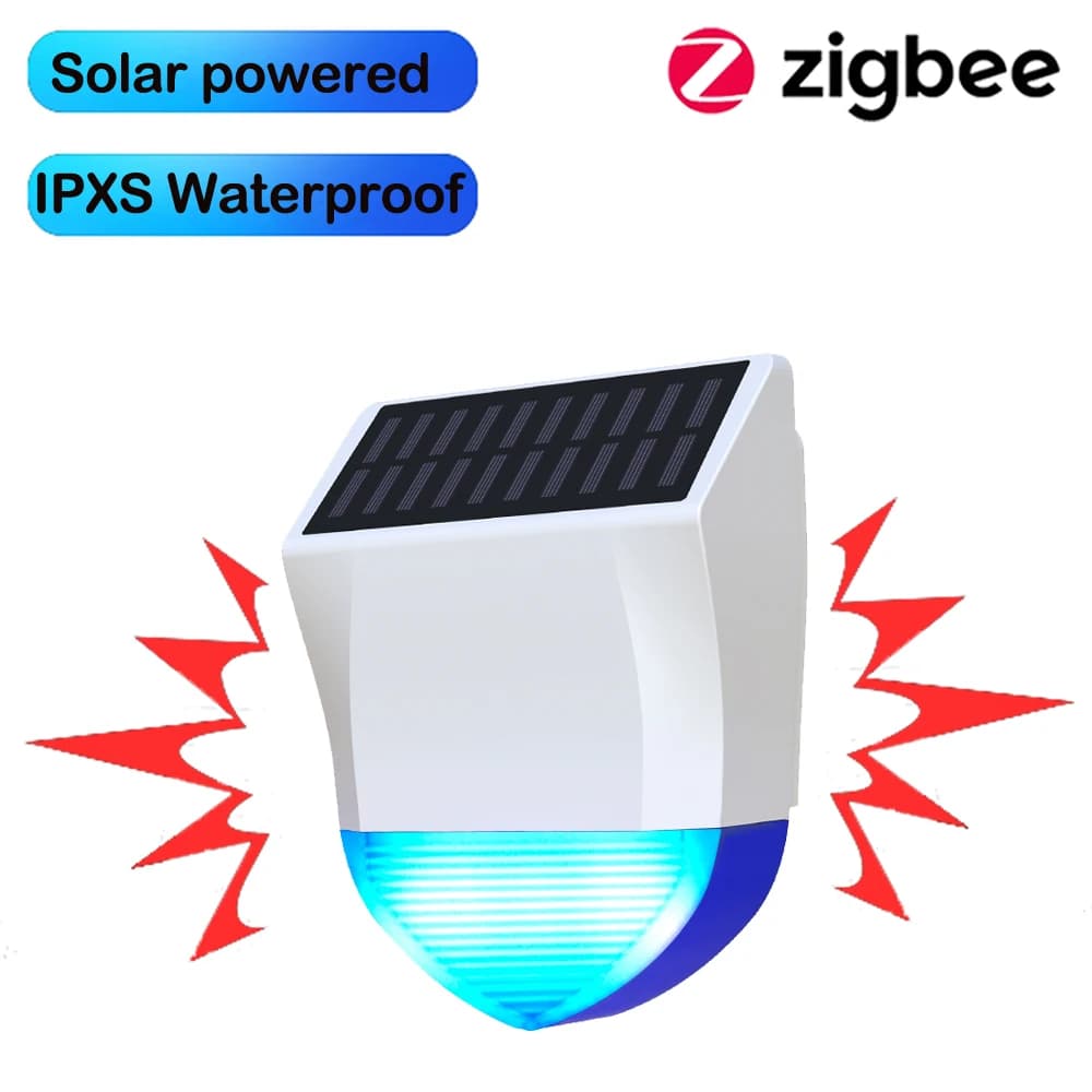 Tuya Smart Zigbee/Wifi Sirena Allarme Impermeabile Esterno Con Alimentazione Solare E USB Telecomando Opzionale 95dB
