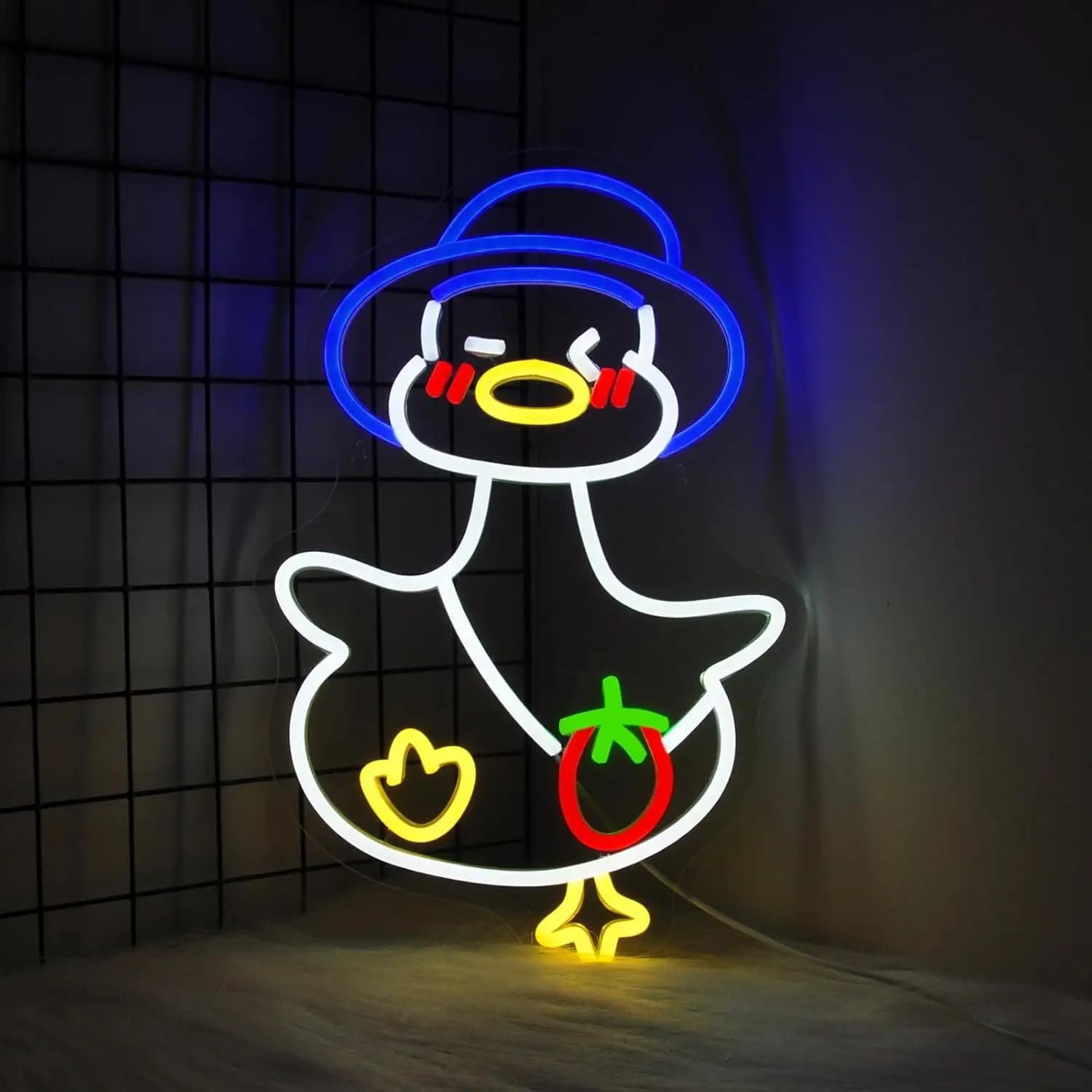 Insegna al Neon a Forma di Anatra, Luci LED al Neon Dimmerabili USB per Camera da Letto, Cameretta, Decorazione Stanza dei Bambini, Regalo Carino per Bambini, Luce Notturna