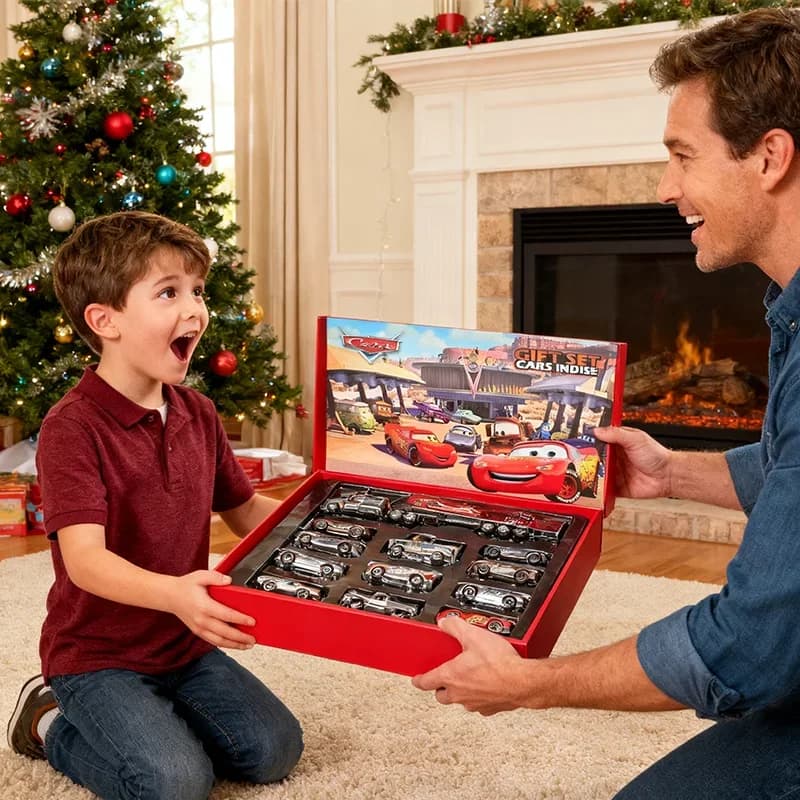 12 pezzi Disney Pixar Cars confezione regalo in metallo pressofuso fulmine McQueen modello di auto giocattolo Jackson zio camion ragazzo giocattoli di compleanno