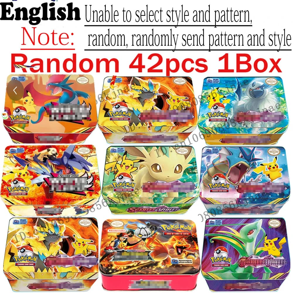 **2026 NEW SALE 42pcs/set Pokémon Iron Metal Box Battle Toys Lost Box with Game Anime Cards!!