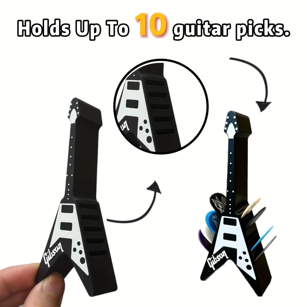 1 confezione di porta plettro per chitarra con 10 slot, un accessorio per chitarra alla moda e alla moda che risolve perfettamente il problema della raccolta raccoglie nel posto sbagliato o perde loro. Scatola portaoggetti per plettri per chitarra, il regalo perfetto per chitarristi, disponibile in due colori