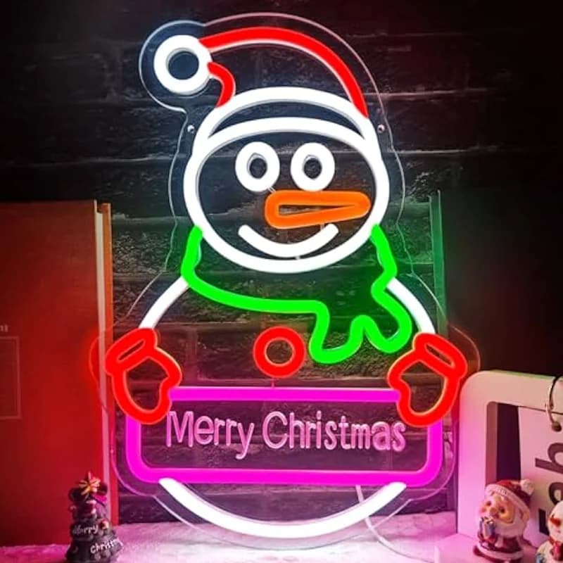Pupazzo di neve di Natale Insegna al neon Dimmerabile Natale Alimentato tramite USB Decorazione della parete di casa Incandescente per la camera da letto Regalo per bambini Soggiorno Wi
