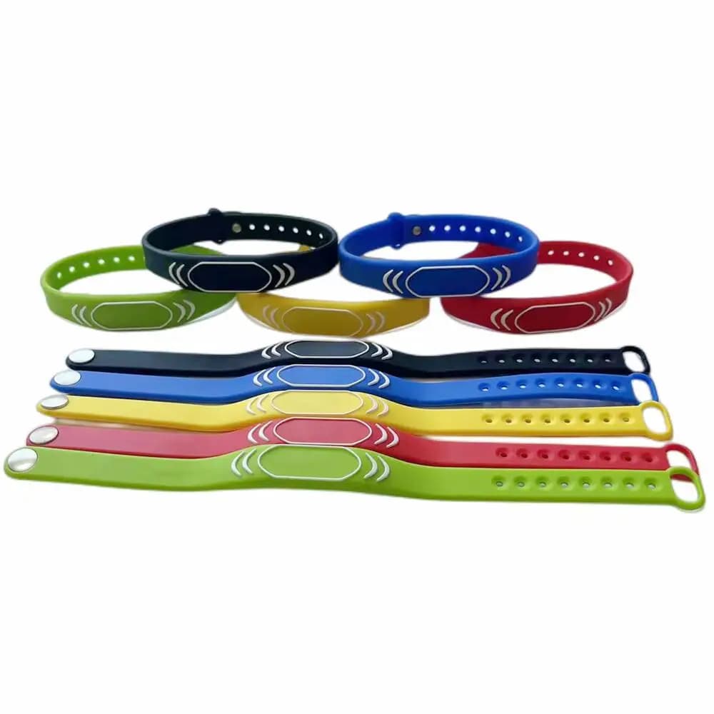 1 pz 13.56 MHz regolabile RFID impermeabile morbido braccialetto braccialetti in silicone NFC Smart S50 1K IC chiave telecomando carta