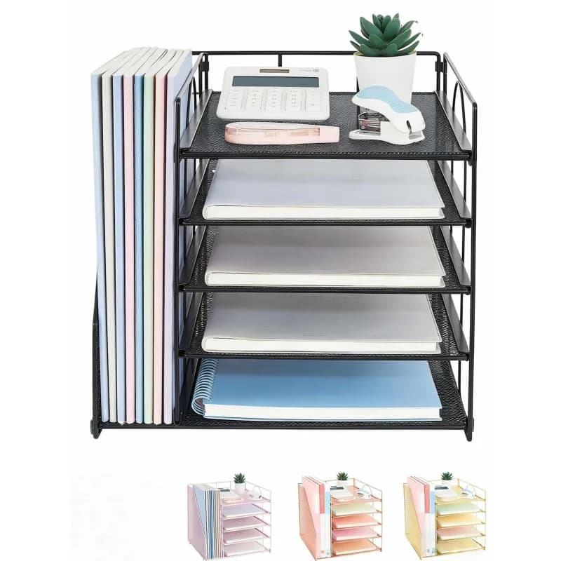 Organizer from Desk to 5 Levels, Multi-Level Document Holder, Paper Holder, Storage Rack, Essential Supplies for the Office