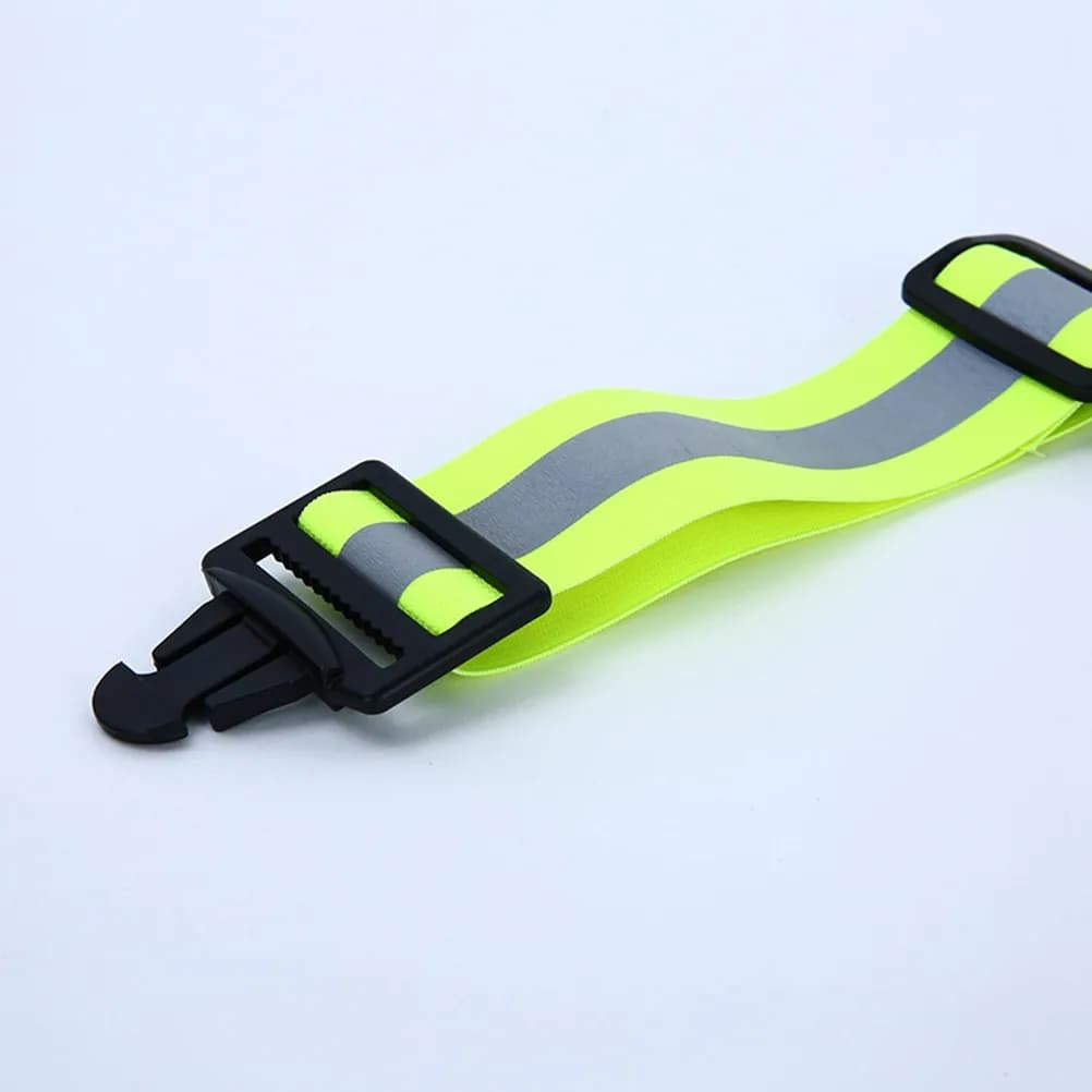 2 pezzi di cintura riflettente verde fluorescente, elastica e regolabile, cintura di sicurezza ad alta visibilità per corsa notturna, ciclismo, camminata