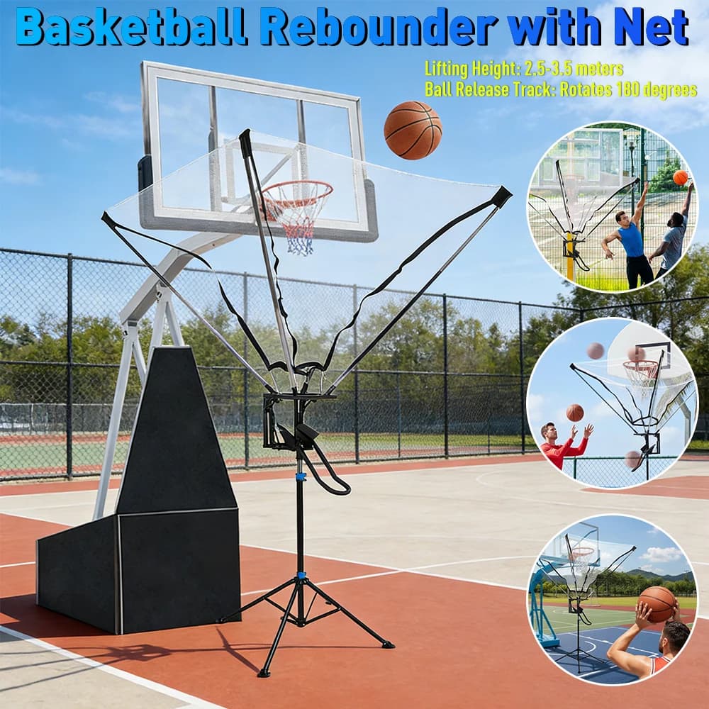 Basketball Shooter with Angle of 180° Back System with Rotating Network for Suspended Tyre Machine for Training