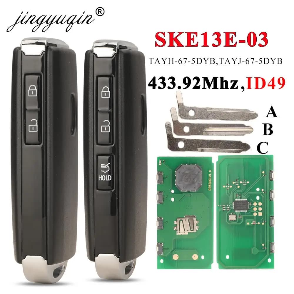 Jingyuqin SKE13E-03 433MHz ID49 Chiave Smart Car Per Mazda CX5 CX9 CX-5 CX-9 2020 2021+ TAYJ-67-5DYB Di Prossimità Keyless Fob A Distanza