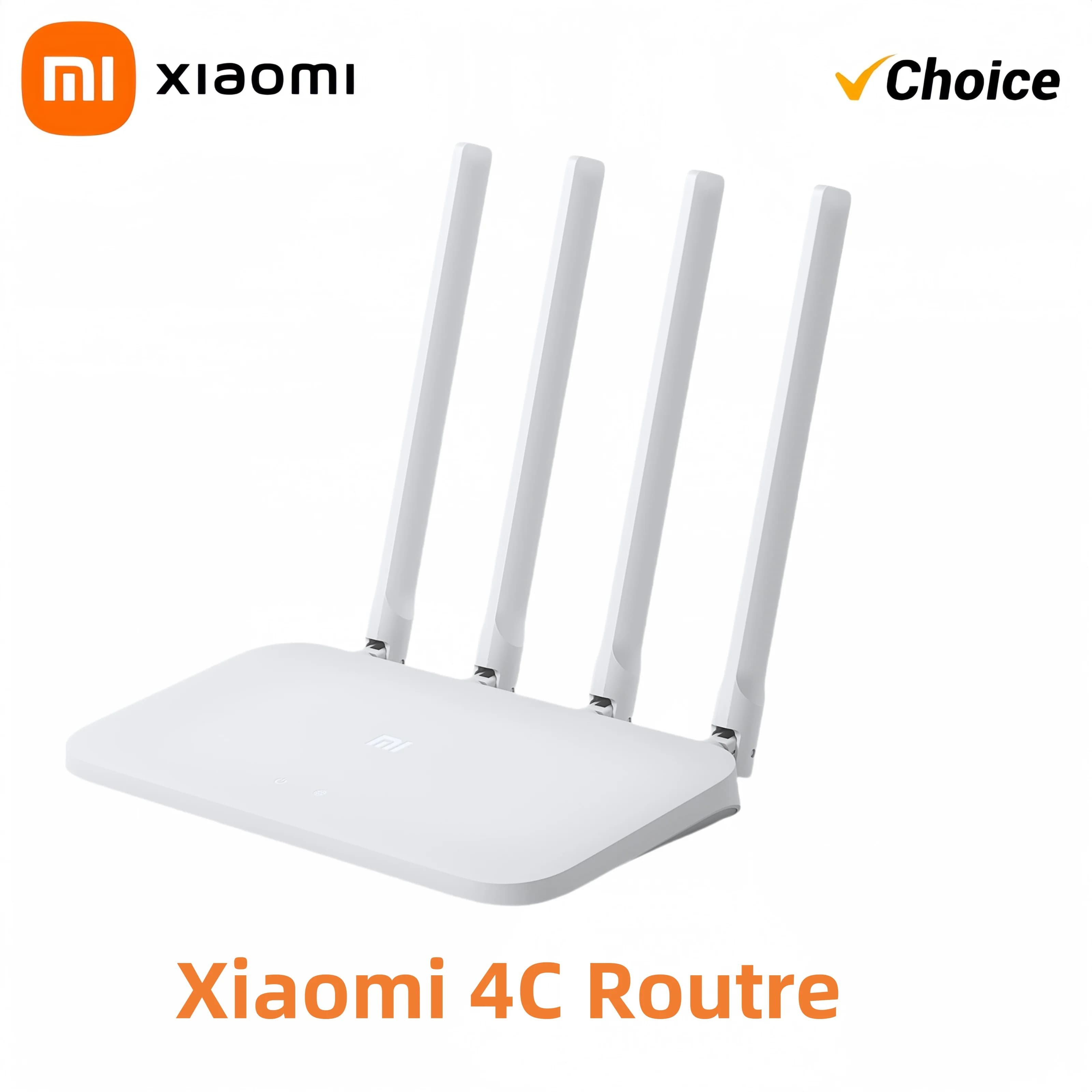 Router Xiaomi Router WiFi 4C Wireless 300Mbps - 4 antenne, controllo APP, 64MB RAM, 802.11n, modalità ripetitore per casa/ufficio/IPTV