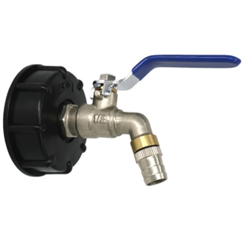 Rubinetto a sfera AT05-IBC per serbatoio, adattatore di scarico per alimenti da 3/4 di pollice S60X6, valvola in ottone per tubo flessibile per contenitore acqua piovana da 1000 L