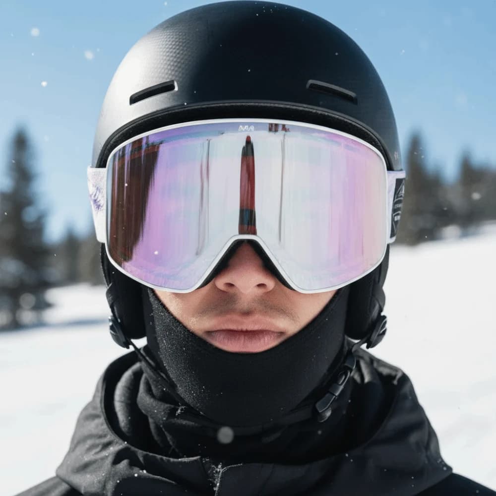 Occhiali da Sci con Protezione UV400, Antiappannamento, Doppio Strato, Lenti Cilindriche, Rivestimento Completo, Occhiali da Neve per Snowboard e Motoslitta
