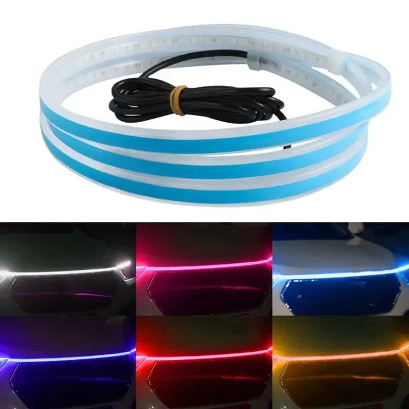 Luci LED Universali per Cofano Auto, Striscia Luminosa Decorativa Tagliabile, Lampade Atmosfera Auto, Luci Diurne DRL