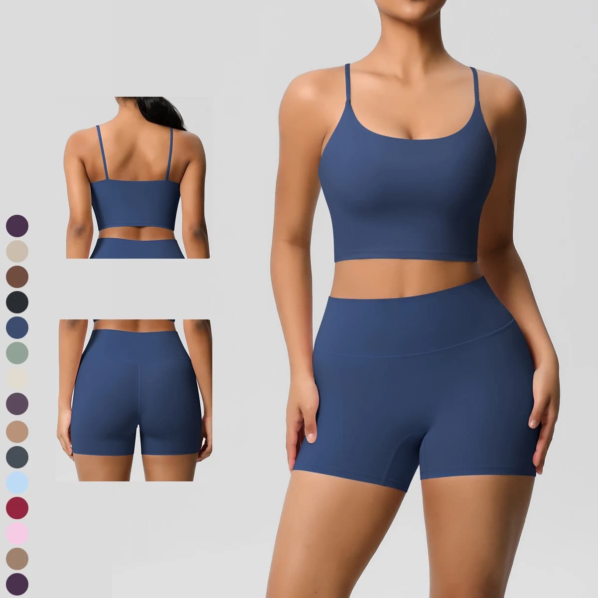 2-piece yoga clothing Woman 2 pieces Patchwork Sport Yoga Jumpsuit Women sports yoga bra Gym shorts for fast drying bicycle workout
