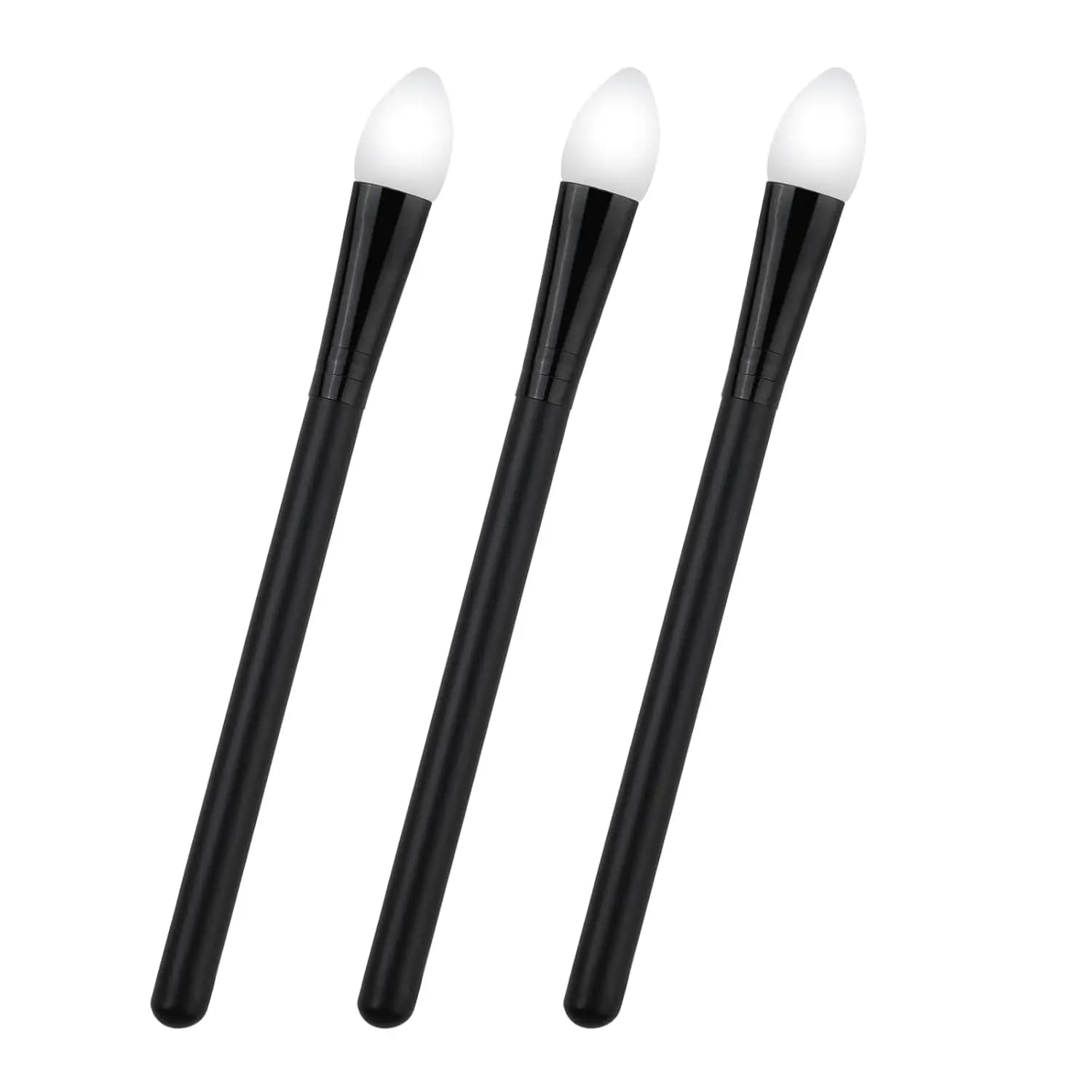Set di 3 Pennelli Applicatori in Silicone per Trucco, per Ombretto, Rossetto e Crema