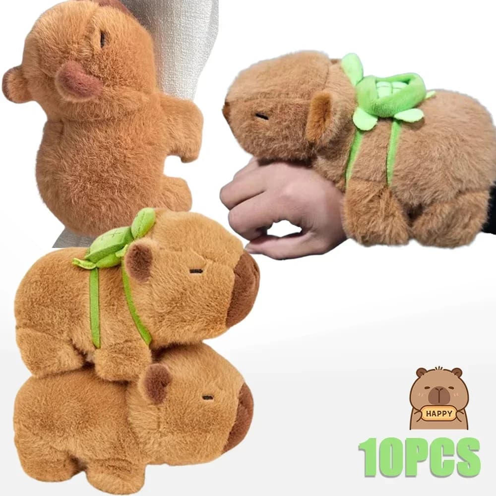 1-20PCS Rytanda Capybara Clap Circle Toys Slap Snap Wrap Bracciale Bracciale Capybara Peluche Anello a mano Divertimento Pop Cerchi Regalo per bambini